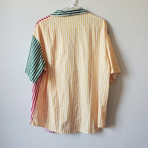 Shein Colorblock Striped Button Down Shirt - Picture 6 of 10